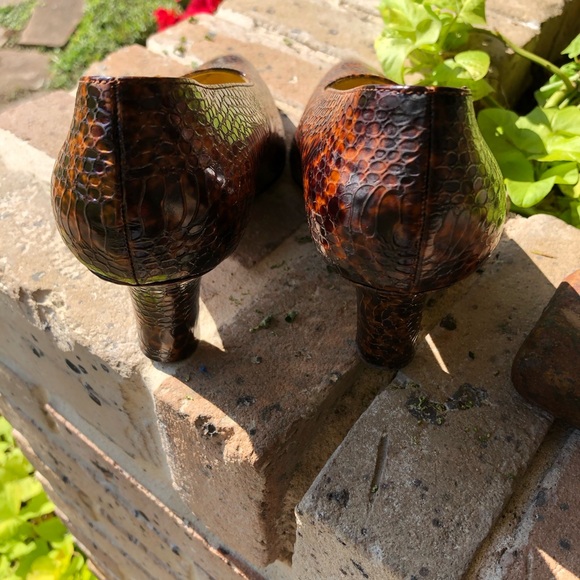 Vintage Escada Brown and Black Snakeskin Heels Made in Italy Size 7B - Picture 4 of 6